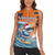 Cape Verde Christmas Women Sleeveless Polo Shirt Shark Surfing Holiday Beach Style - Wonder Print Shop