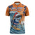 Cape Verde Christmas Zipper Polo Shirt Shark Surfing Holiday Beach Style - Wonder Print Shop
