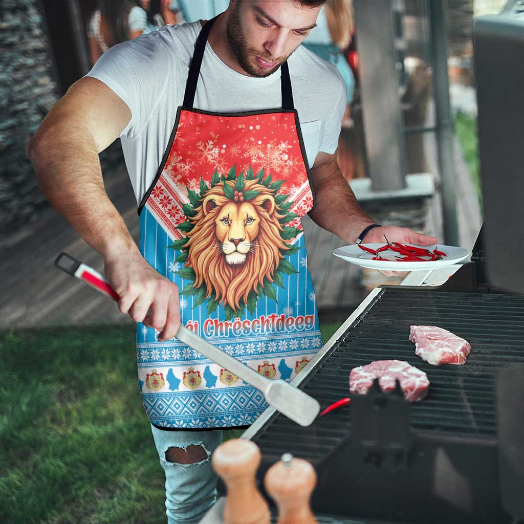 Luxembourg Christmas Apron Schei Chreschtdeeg Xmas Pattern - Wonder Print Shop