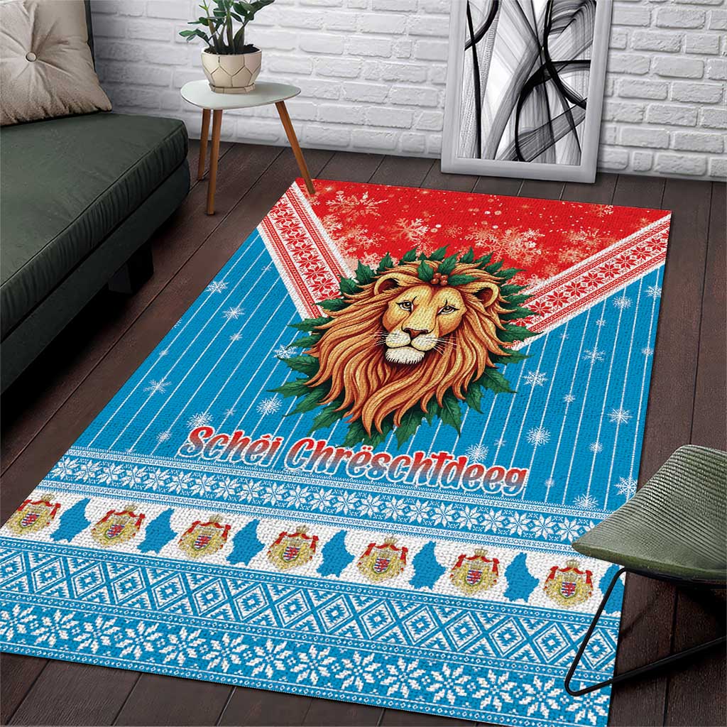 Luxembourg Christmas Area Rug Schei Chreschtdeeg Xmas Pattern - Wonder Print Shop
