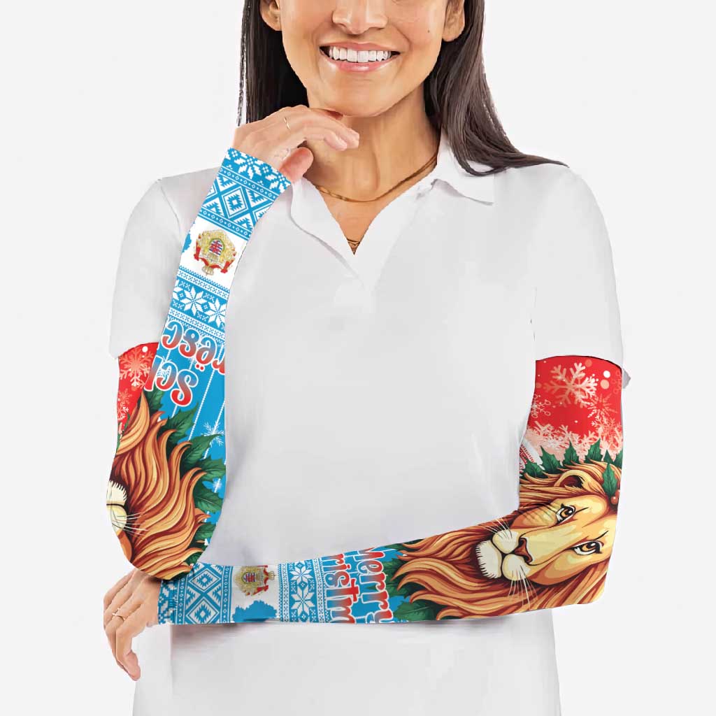 Luxembourg Christmas Arm Sleeves Schei Chreschtdeeg Xmas Pattern - Wonder Print Shop
