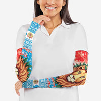 Luxembourg Christmas Arm Sleeves Schei Chreschtdeeg Xmas Pattern - Wonder Print Shop