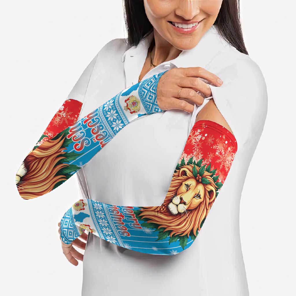 Luxembourg Christmas Arm Sleeves Schei Chreschtdeeg Xmas Pattern - Wonder Print Shop