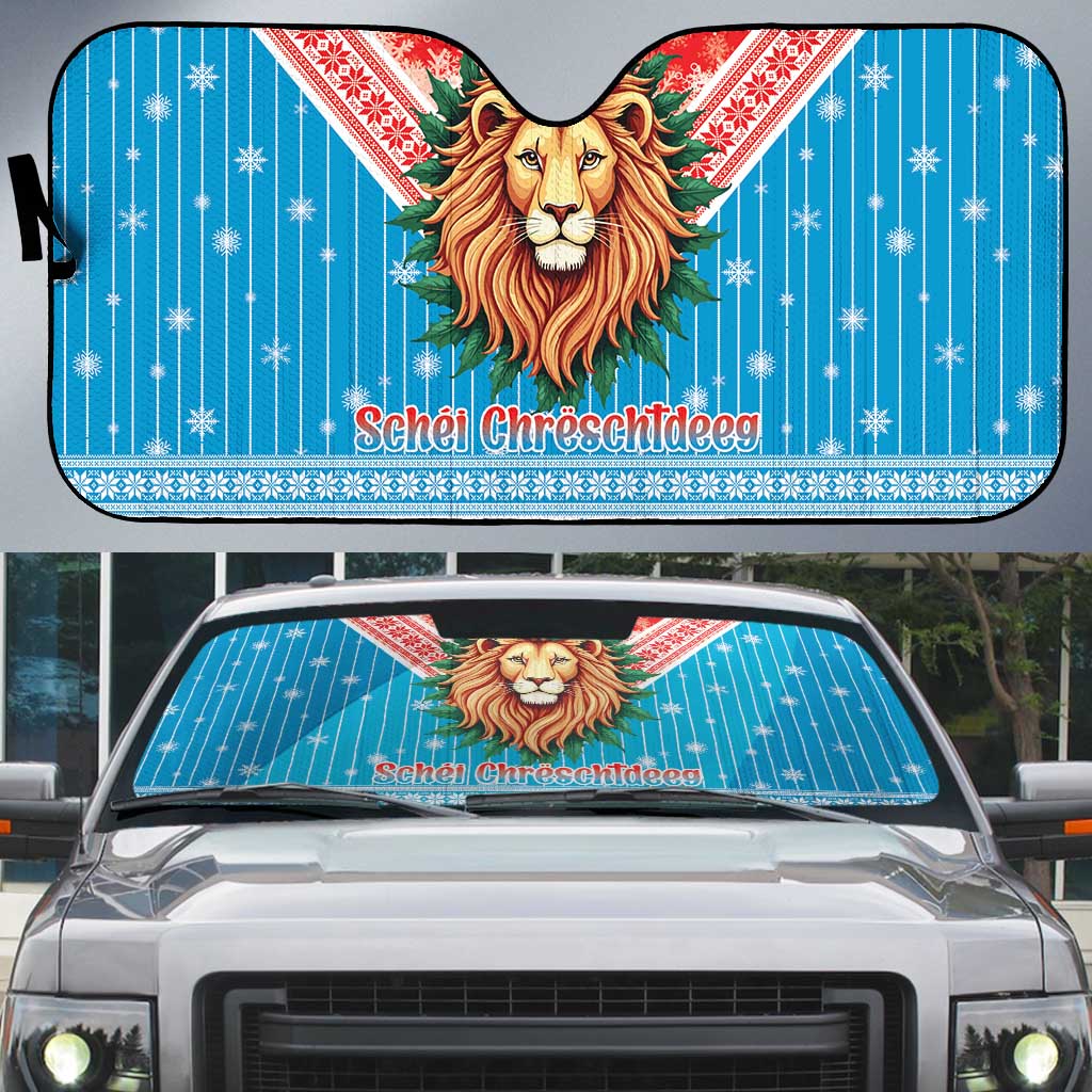 Luxembourg Christmas Auto Sun Shade Schei Chreschtdeeg Xmas Pattern - Wonder Print Shop