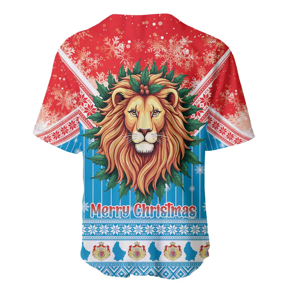 Luxembourg Christmas Baseball Jersey Schei Chreschtdeeg Xmas Pattern - Wonder Print Shop