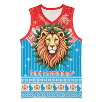 Luxembourg Christmas Basketball Jersey Schei Chreschtdeeg Xmas Pattern - Wonder Print Shop