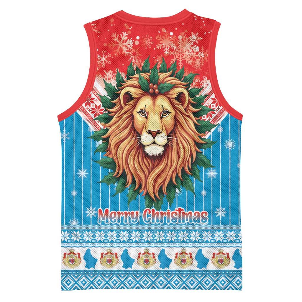 Luxembourg Christmas Basketball Jersey Schei Chreschtdeeg Xmas Pattern - Wonder Print Shop
