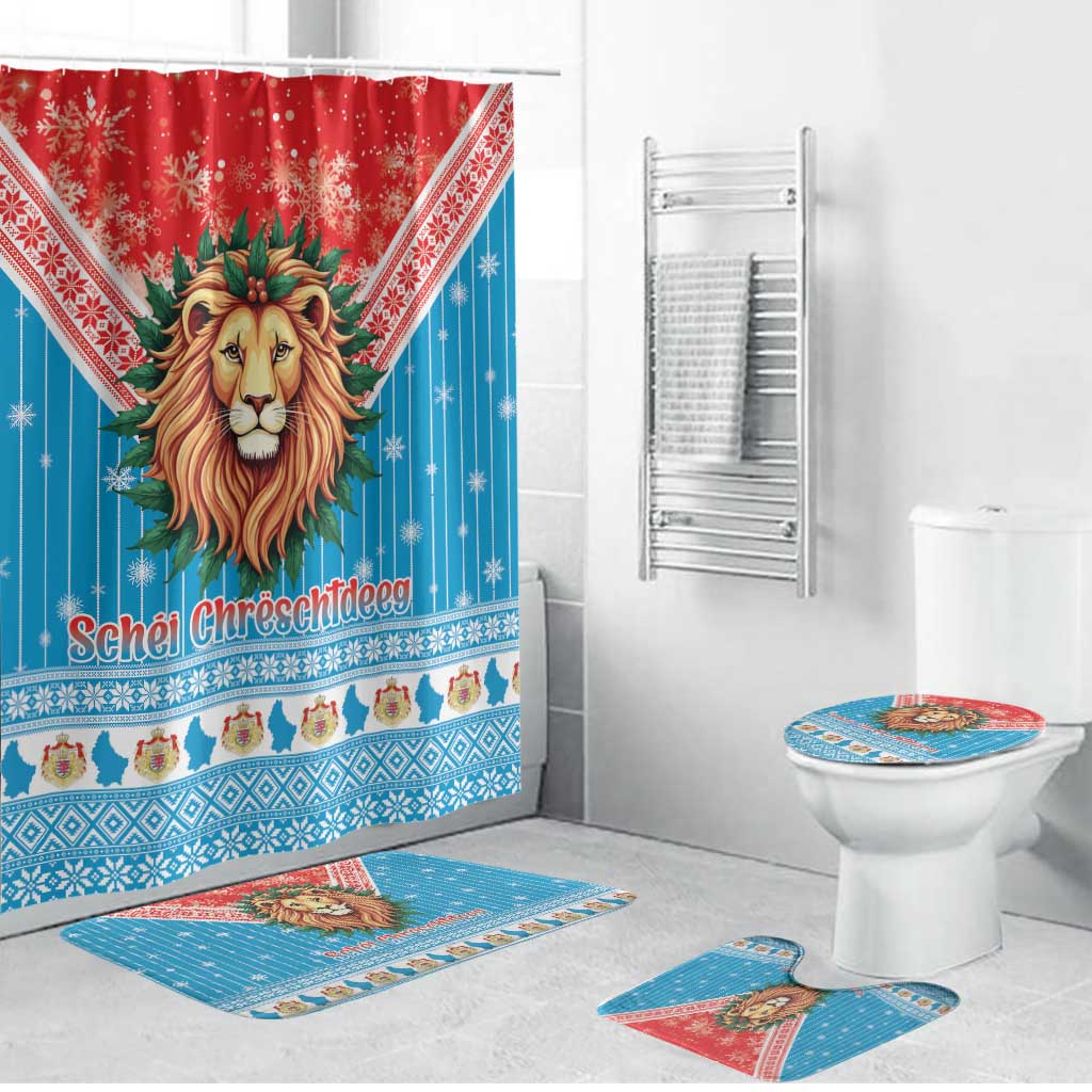 Luxembourg Christmas Bathroom Set Schei Chreschtdeeg Xmas Pattern - Wonder Print Shop