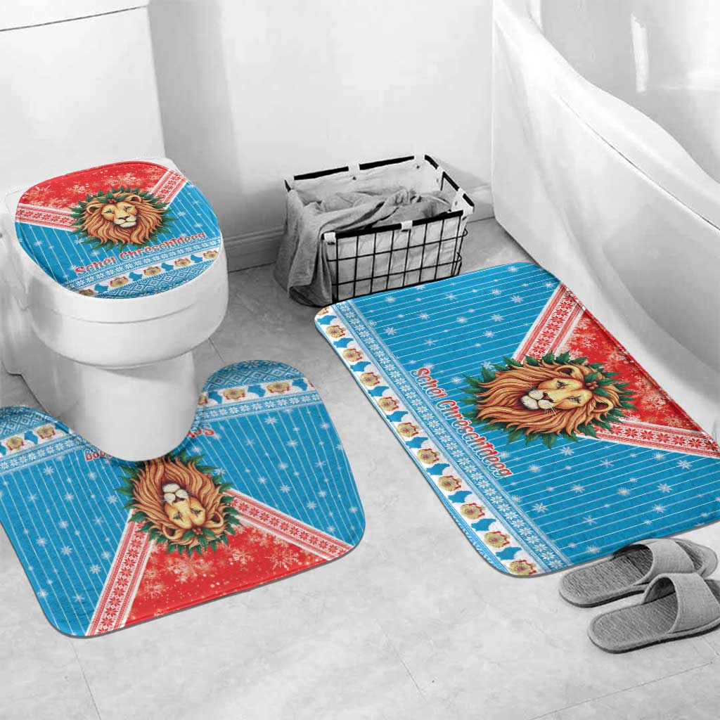 Luxembourg Christmas Bathroom Set Schei Chreschtdeeg Xmas Pattern - Wonder Print Shop