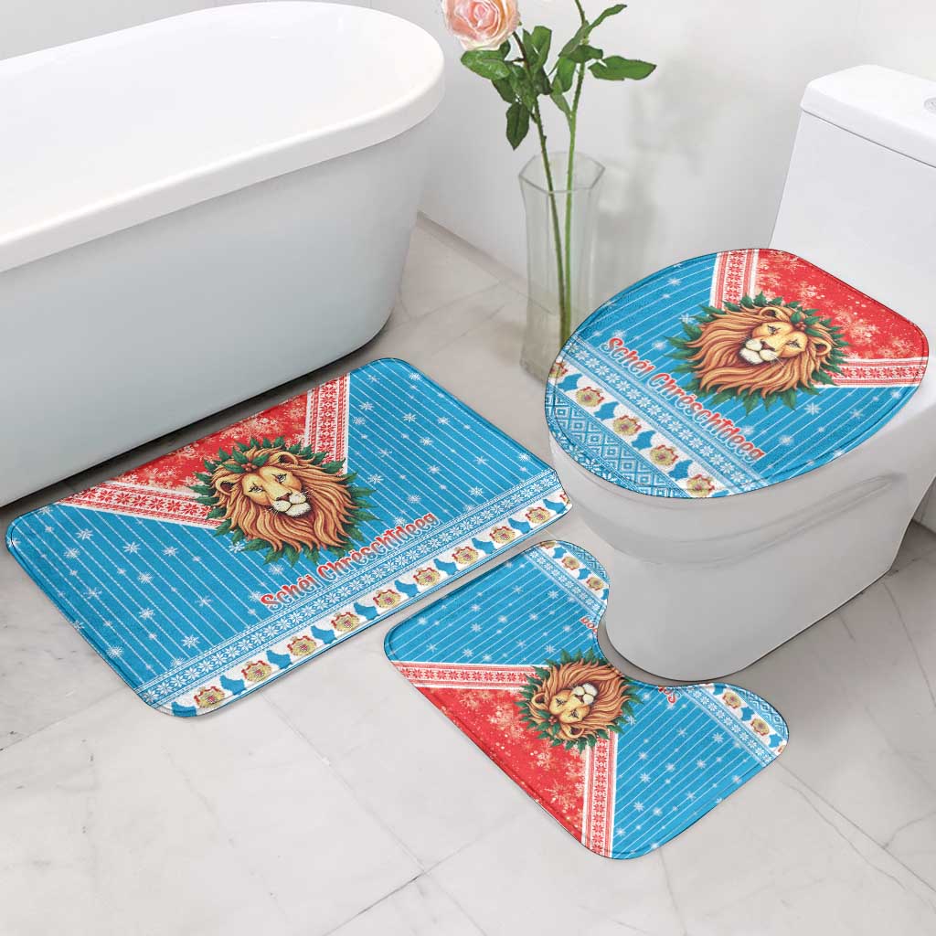 Luxembourg Christmas Bathroom Set Schei Chreschtdeeg Xmas Pattern - Wonder Print Shop