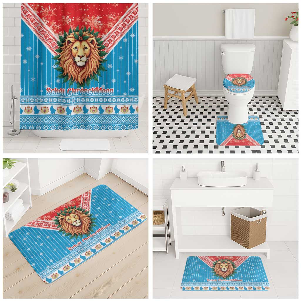 Luxembourg Christmas Bathroom Set Schei Chreschtdeeg Xmas Pattern - Wonder Print Shop