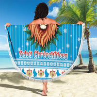 Luxembourg Christmas Beach Blanket Schei Chreschtdeeg Xmas Pattern - Wonder Print Shop