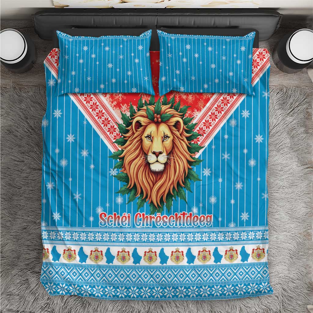 Luxembourg Christmas Bedding Set Schei Chreschtdeeg Xmas Pattern - Wonder Print Shop