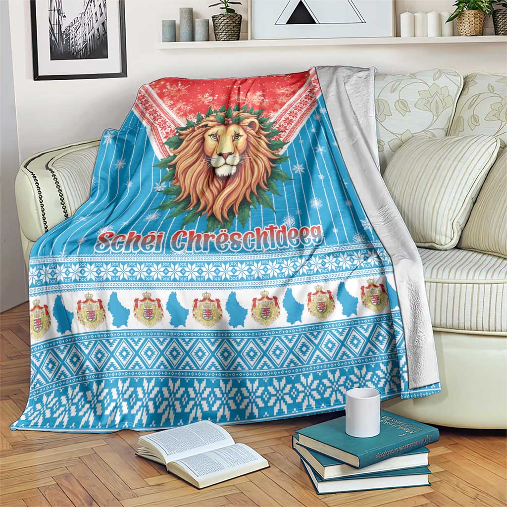 Luxembourg Christmas Blanket Schei Chreschtdeeg Xmas Pattern - Wonder Print Shop