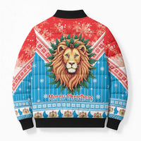 Luxembourg Christmas Bomber Puffer Jacket Schei Chreschtdeeg Xmas Pattern - Wonder Print Shop