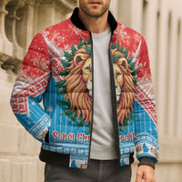Luxembourg Christmas Bomber Puffer Jacket Schei Chreschtdeeg Xmas Pattern - Wonder Print Shop