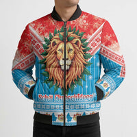 Luxembourg Christmas Bomber Puffer Jacket Schei Chreschtdeeg Xmas Pattern - Wonder Print Shop