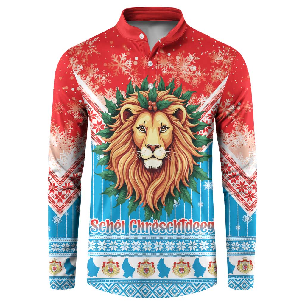 Luxembourg Christmas Button Sweatshirt Schei Chreschtdeeg Xmas Pattern - Wonder Print Shop