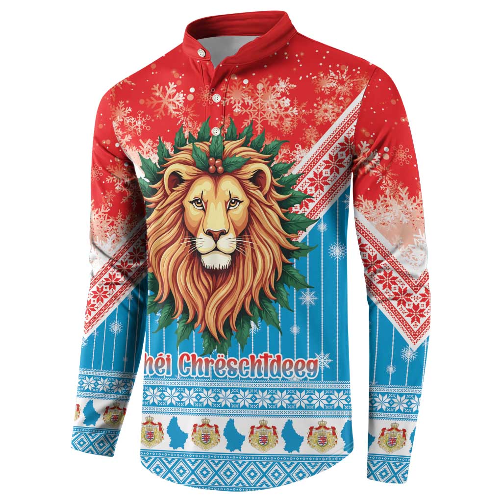 Luxembourg Christmas Button Sweatshirt Schei Chreschtdeeg Xmas Pattern - Wonder Print Shop