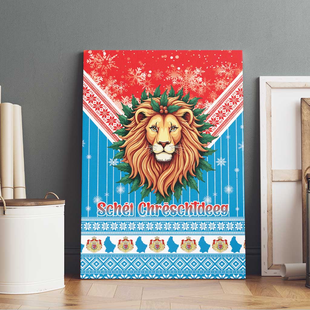 Luxembourg Christmas Canvas Wall Art Schei Chreschtdeeg Xmas Pattern - Wonder Print Shop