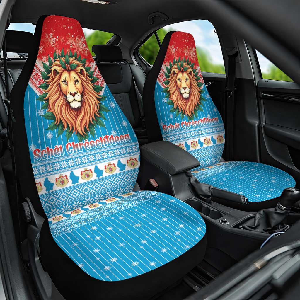 Luxembourg Christmas Car Seat Cover Schei Chreschtdeeg Xmas Pattern - Wonder Print Shop