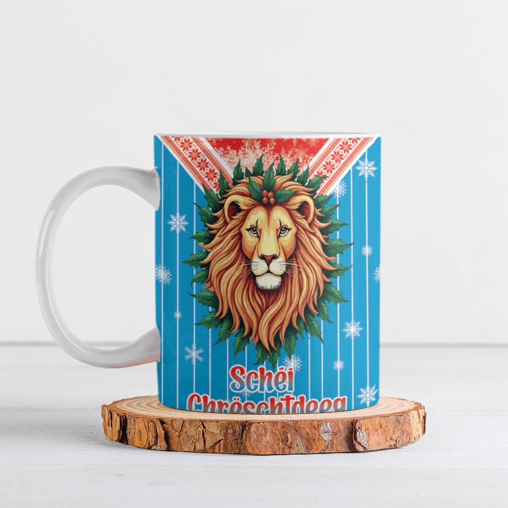 Luxembourg Christmas Ceramic Mug Schei Chreschtdeeg Xmas Pattern - Wonder Print Shop