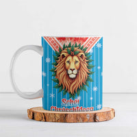 Luxembourg Christmas Ceramic Mug Schei Chreschtdeeg Xmas Pattern - Wonder Print Shop