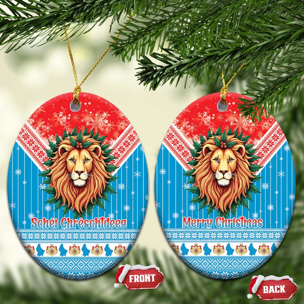 Luxembourg Christmas Ceramic Ornament Schei Chreschtdeeg Xmas Pattern - Wonder Print Shop