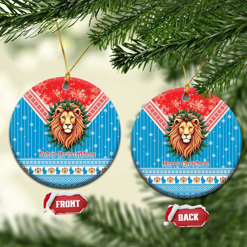 Luxembourg Christmas Ceramic Ornament Schei Chreschtdeeg Xmas Pattern - Wonder Print Shop