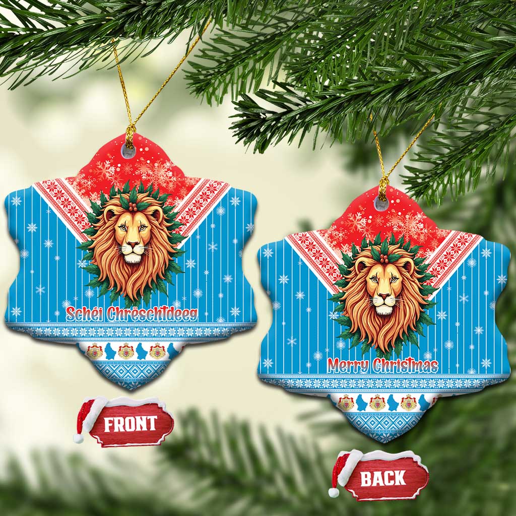 Luxembourg Christmas Ceramic Ornament Schei Chreschtdeeg Xmas Pattern - Wonder Print Shop