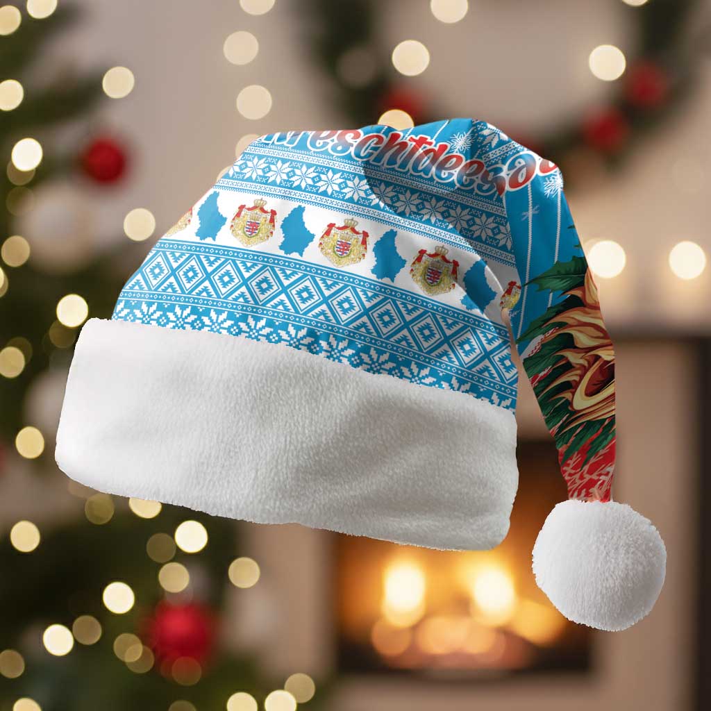 Luxembourg Christmas Santa Hat Schei Chreschtdeeg Xmas Pattern - Wonder Print Shop