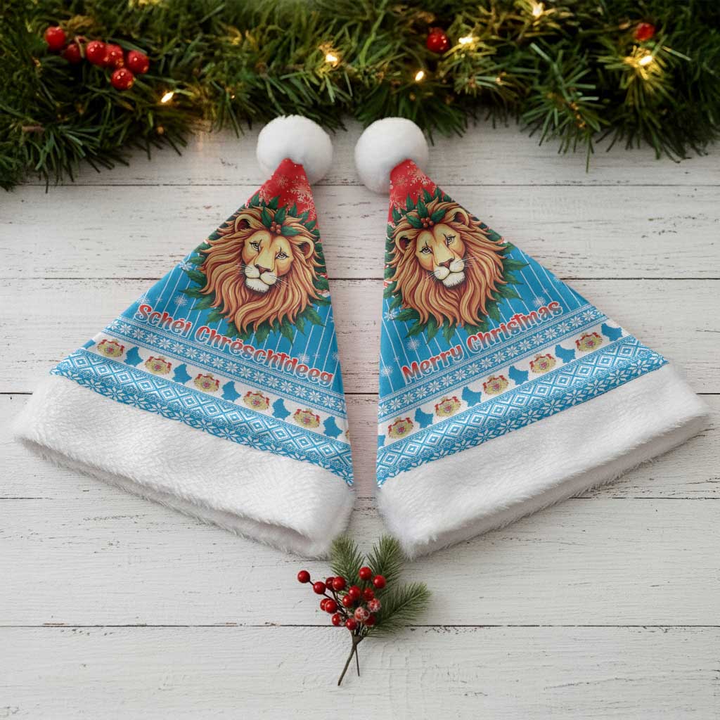 Luxembourg Christmas Santa Hat Schei Chreschtdeeg Xmas Pattern - Wonder Print Shop