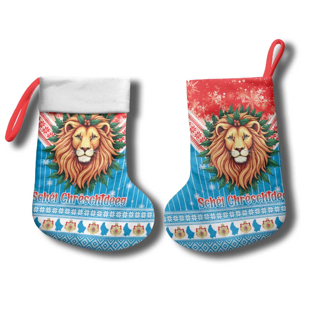 Luxembourg Christmas Stocking Schei Chreschtdeeg Xmas Pattern - Wonder Print Shop