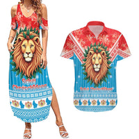 Luxembourg Christmas Couples Matching Summer Maxi Dress and Hawaiian Shirt Schei Chreschtdeeg Xmas Pattern - Wonder Print Shop