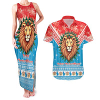 Luxembourg Christmas Couples Matching Tank Maxi Dress and Hawaiian Shirt Schei Chreschtdeeg Xmas Pattern - Wonder Print Shop