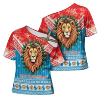 Luxembourg Christmas Cross Shoulder Shirt Schei Chreschtdeeg Xmas Pattern - Wonder Print Shop