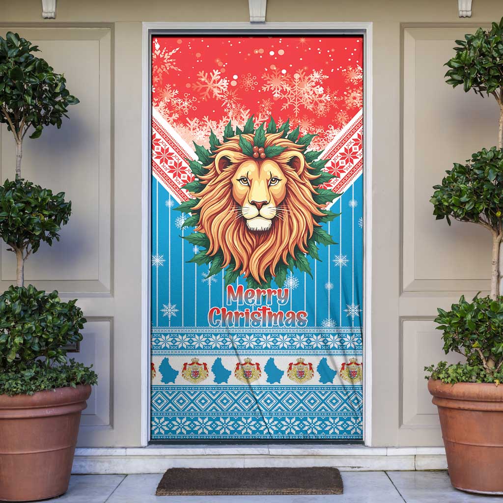 Luxembourg Christmas Door Cover Schei Chreschtdeeg Xmas Pattern - Wonder Print Shop