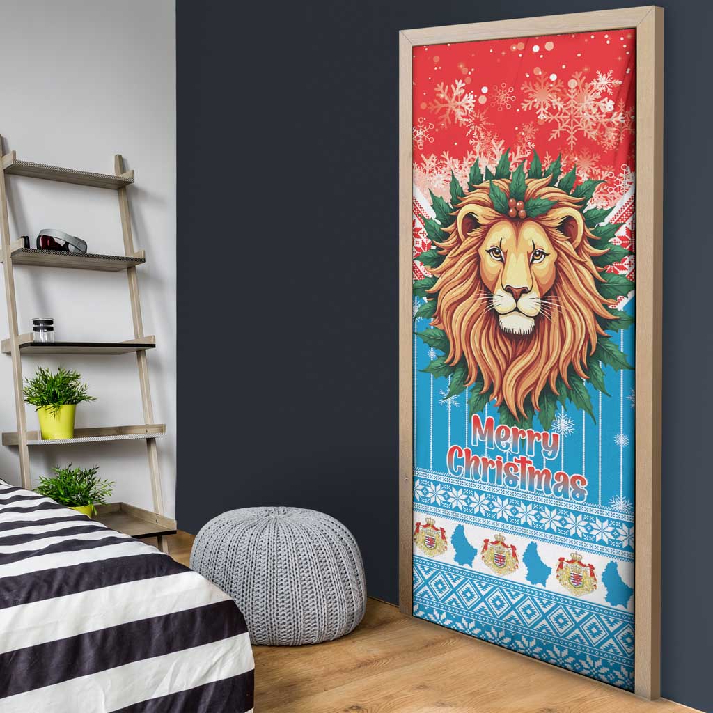 Luxembourg Christmas Door Cover Schei Chreschtdeeg Xmas Pattern - Wonder Print Shop