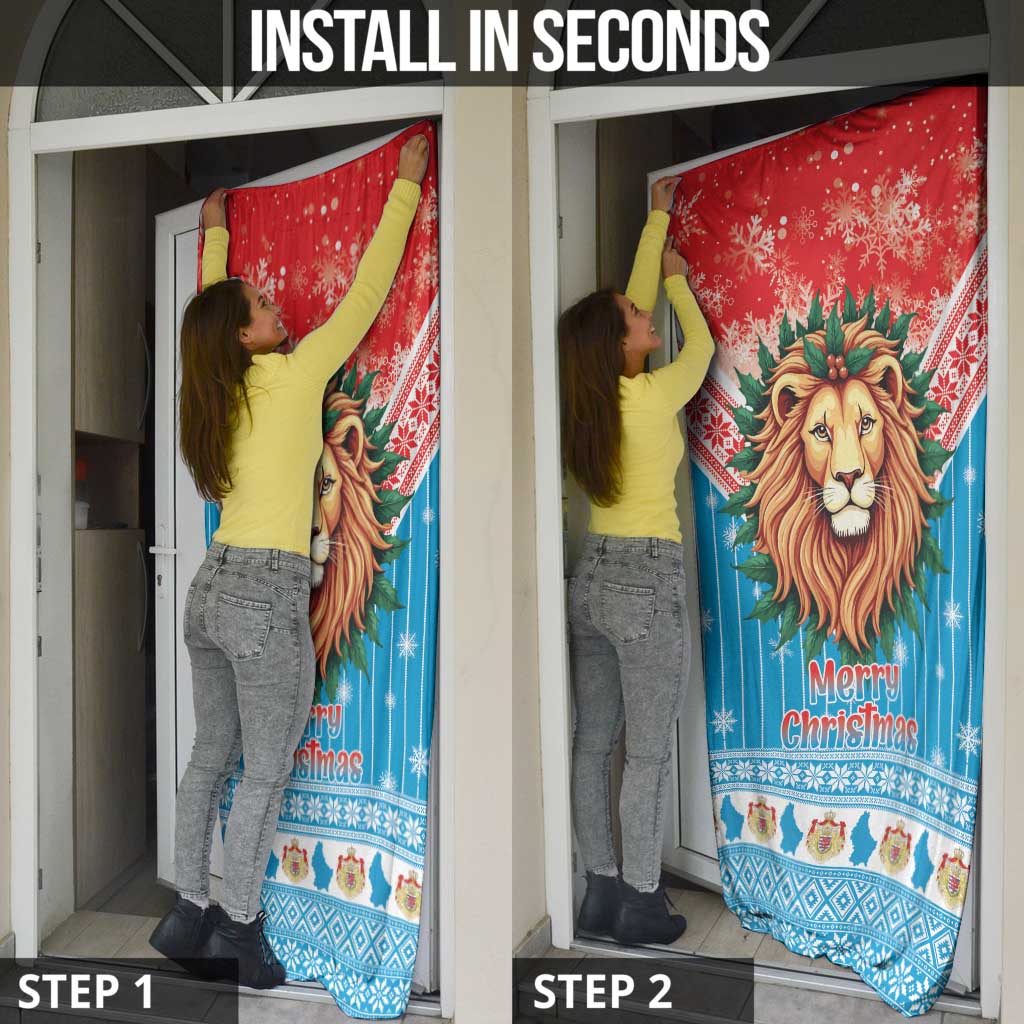 Luxembourg Christmas Door Cover Schei Chreschtdeeg Xmas Pattern - Wonder Print Shop