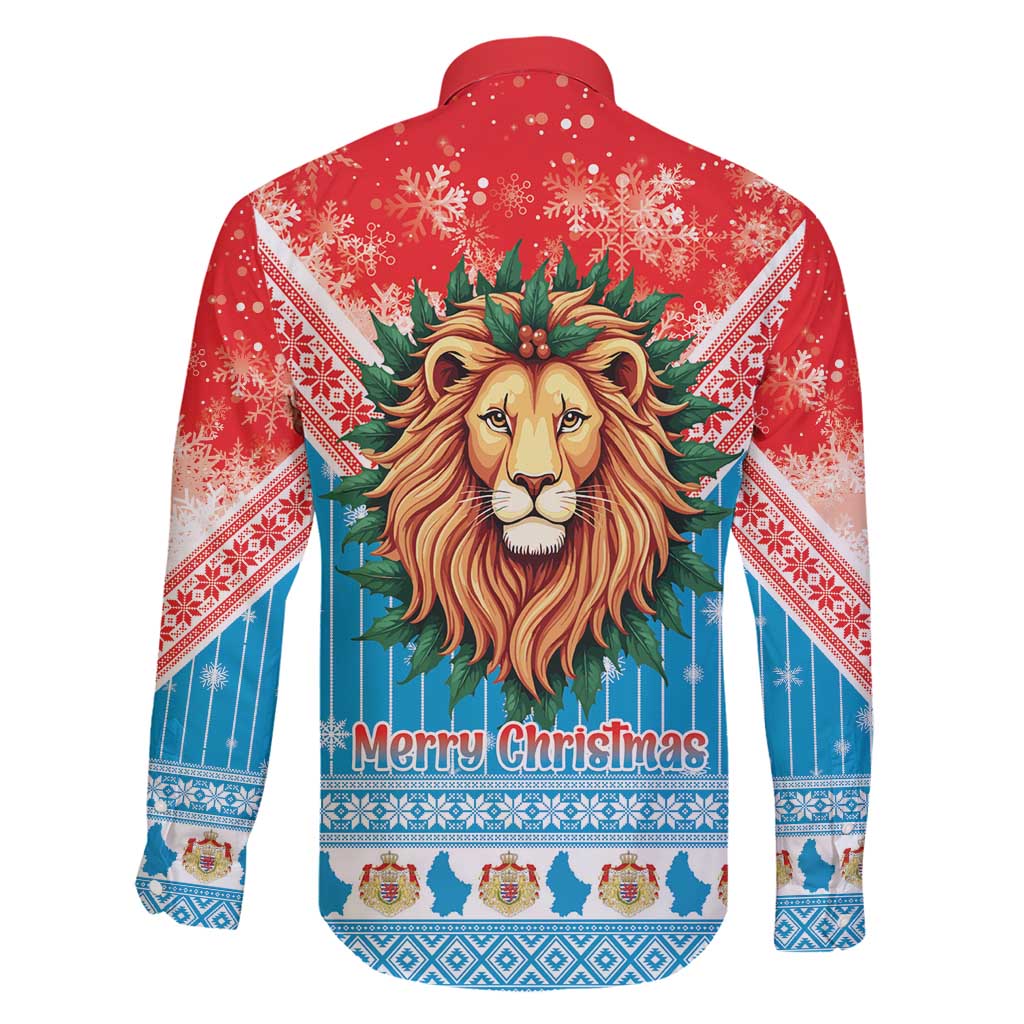 Luxembourg Christmas Family Matching Long Sleeve Bodycon Dress and Hawaiian Shirt Schei Chreschtdeeg Xmas Pattern - Wonder Print Shop