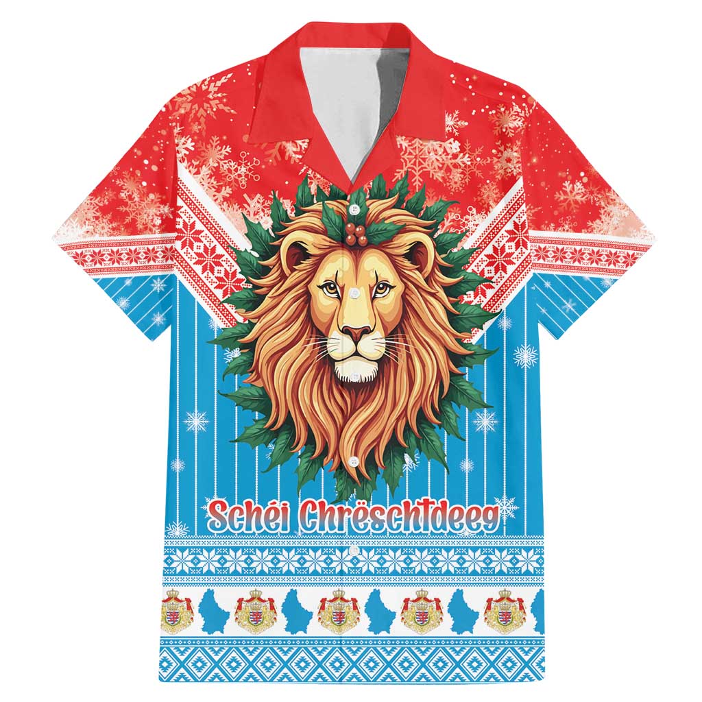 Luxembourg Christmas Family Matching Mermaid Dress and Hawaiian Shirt Schei Chreschtdeeg Xmas Pattern - Wonder Print Shop