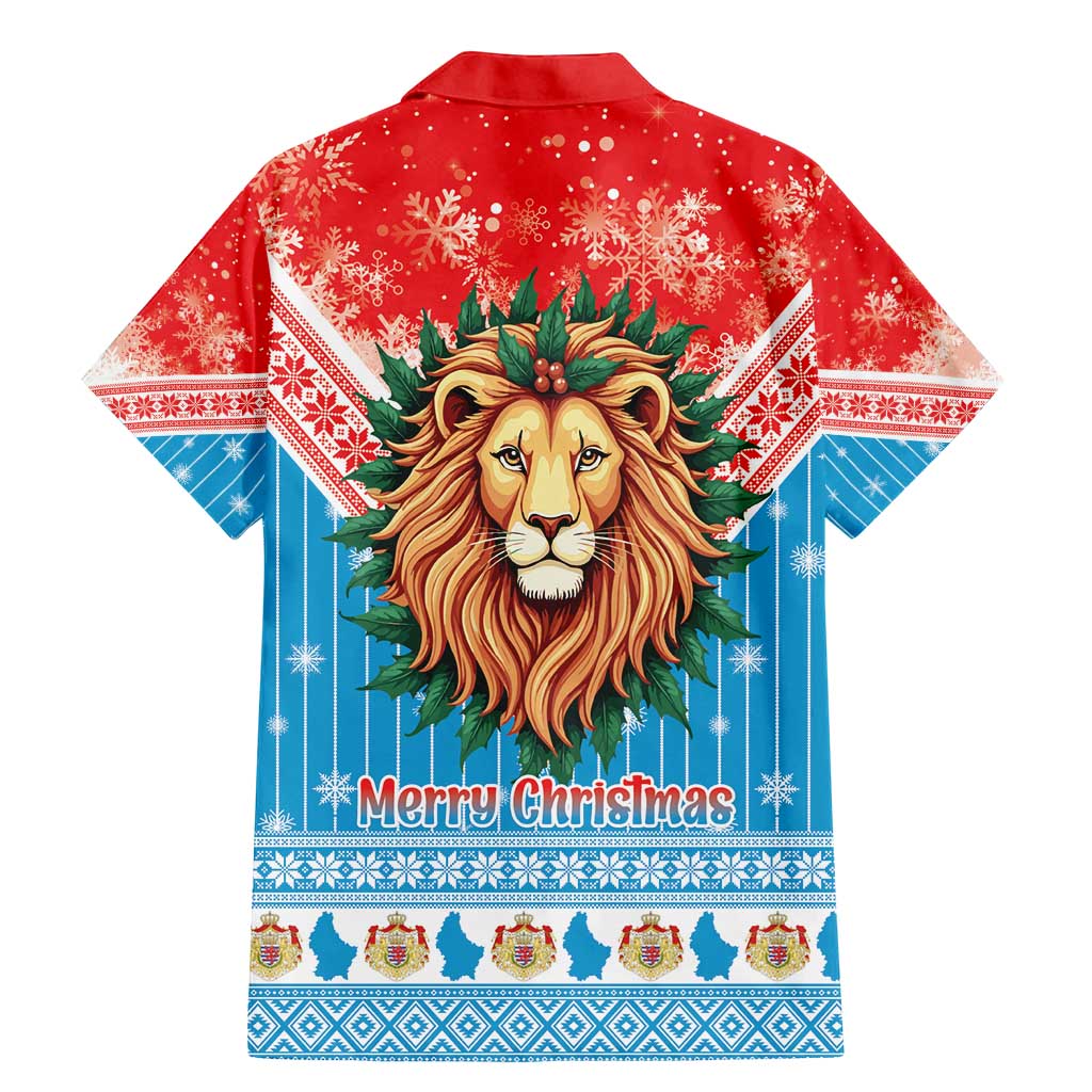 Luxembourg Christmas Family Matching Mermaid Dress and Hawaiian Shirt Schei Chreschtdeeg Xmas Pattern - Wonder Print Shop