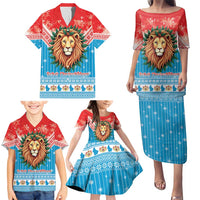 Luxembourg Christmas Family Matching Puletasi and Hawaiian Shirt Schei Chreschtdeeg Xmas Pattern - Wonder Print Shop