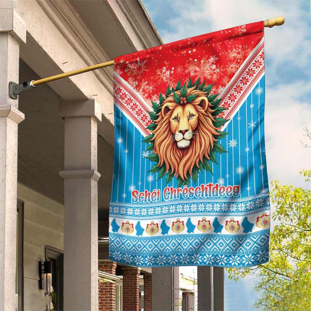 Luxembourg Christmas Garden Flag Schei Chreschtdeeg Xmas Pattern - Wonder Print Shop
