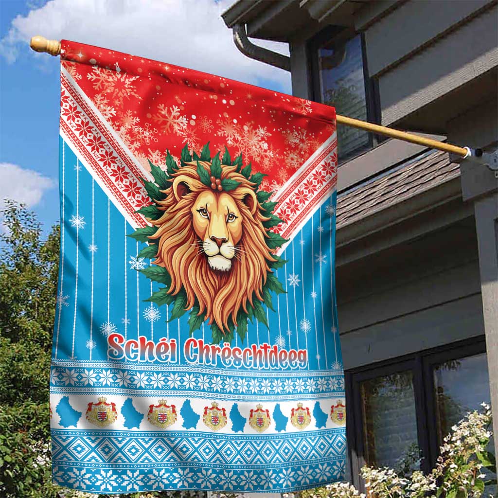 Luxembourg Christmas Garden Flag Schei Chreschtdeeg Xmas Pattern - Wonder Print Shop