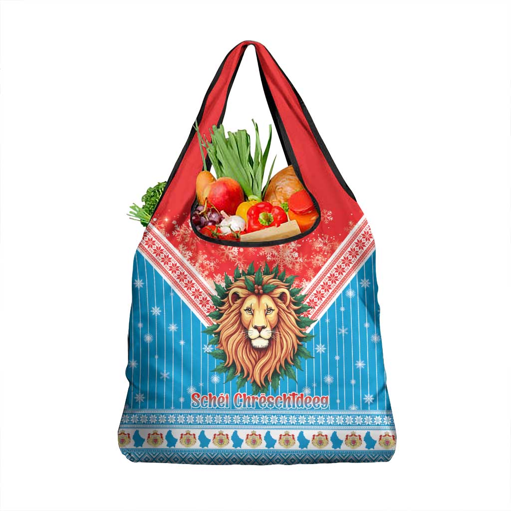 Luxembourg Christmas Grocery Bag Schei Chreschtdeeg Xmas Pattern - Wonder Print Shop