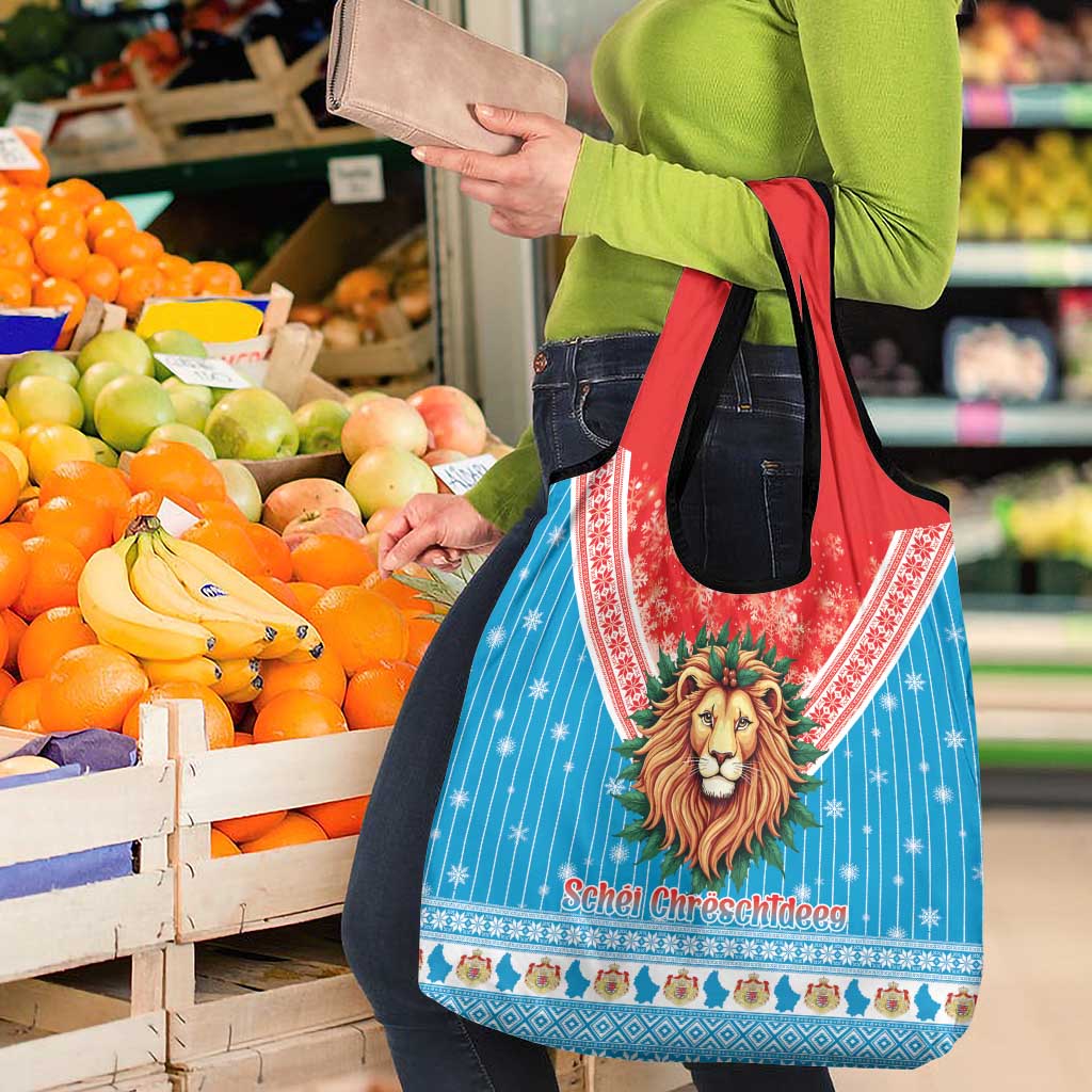 Luxembourg Christmas Grocery Bag Schei Chreschtdeeg Xmas Pattern - Wonder Print Shop