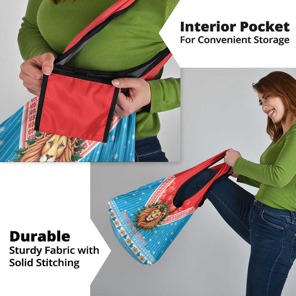 Luxembourg Christmas Grocery Bag Schei Chreschtdeeg Xmas Pattern - Wonder Print Shop