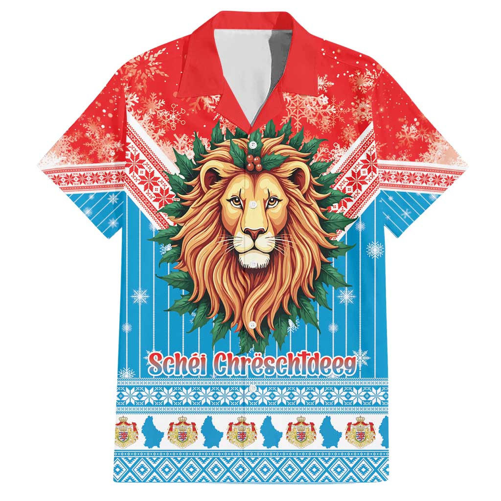 Luxembourg Christmas Hawaiian Shirt Schei Chreschtdeeg Xmas Pattern - Wonder Print Shop
