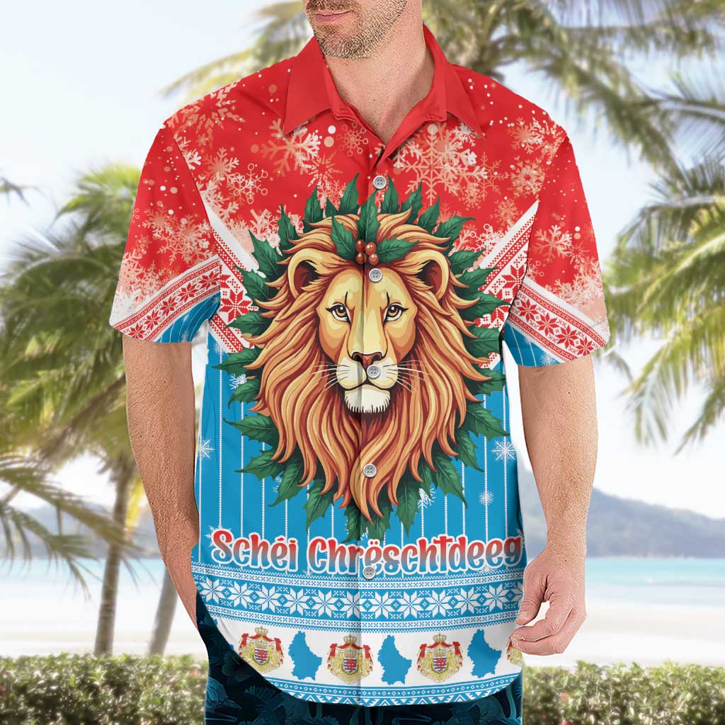Luxembourg Christmas Hawaiian Shirt Schei Chreschtdeeg Xmas Pattern - Wonder Print Shop